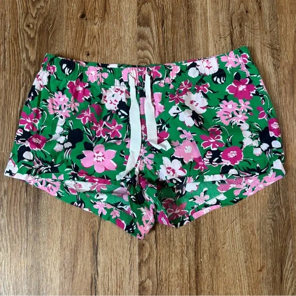 J Crew Floral Green Sleep Shorts - Picture 1 of 4